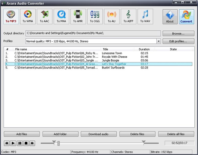 Axara Audio Converter Screenshot